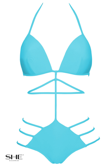 LUNA strój kąpielowy Błękitny - stroje kąpielowe - SHE
